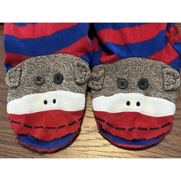NICK & NORA Sock Monkey One Piece Pajamas Sleepwear Footed Adult XL Full Zip SEE - Picture 15 of 15